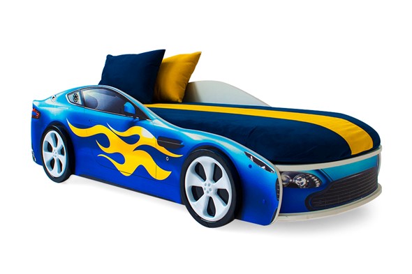 Кровать-машина в детскую Бондимобиль синий в Магадане - изображение