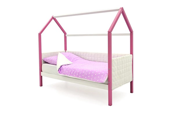 Кровать-домик детская «Svogen лаванда-белый» мягкая в Магадане - изображение