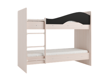 Детская  двухъярусная кровать Мая с 2 ящиками на щитах, корпус Млечный дуб, фасад Венге в Магадане - предосмотр 3