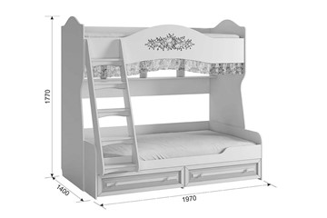 Детская 2-ярусная кровать Алиса (1974х1404х1765) в Магадане - предосмотр 4