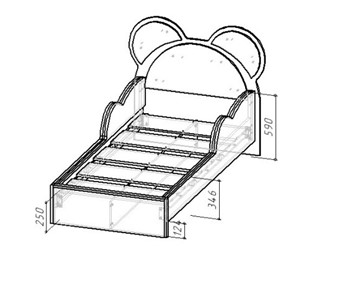 Кровать подростковая Джерси КР-001 Мишка в Магадане - предосмотр 1