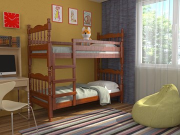 Кровать в детскую Соня двухъярусная (Орех) в Магадане - предосмотр 1