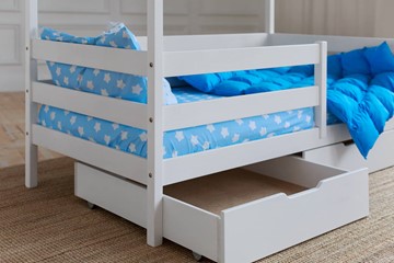 Двухэтажная детская кровать без крыши с ящиками, цвет белый в Магадане - предосмотр 3