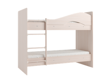 Детская двухэтажная кровать Мая на щитах со шкафом и ящиками, цвет Млечный дуб в Магадане - предосмотр 2