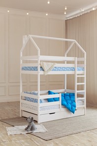 Детская 2-этажная кровать Домик с ящиками, цвет белый в Магадане - предосмотр 6