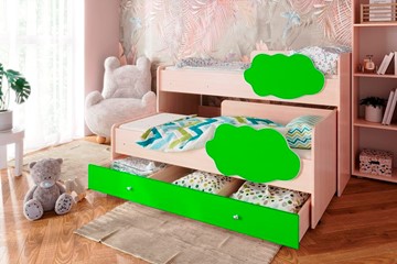 Детская двухъярусная кровать Соник 1.6 с ящиком, Лайм в Магадане - предосмотр