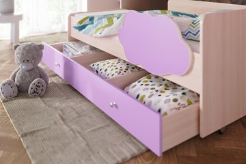 Детская двухэтажная кровать Соник 1.6 с ящиком, Розовый в Магадане - предосмотр 1