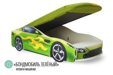 Кровать-машина детская Бондимобиль зеленый в Магадане - предосмотр 1