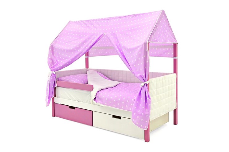 Кровать-домик детская «Svogen лаванда-белый» мягкая в Магадане - изображение 1