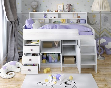 Детская кровать-чердак Малыш-5, цвет Винтерберг в Магадане - предосмотр 3