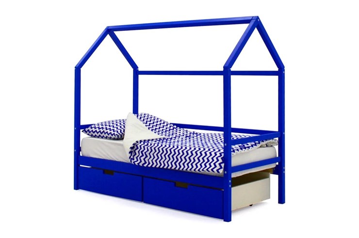 Кровать-домик в детскую Svogen синий в Магадане - изображение 3