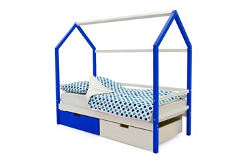 Кровать-домик в детскую Svogen сине-белый в Магадане - предосмотр 3