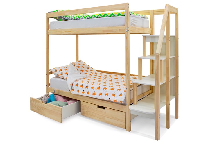 Детская двухэтажная кровать Svogen натура в Магадане - изображение 5