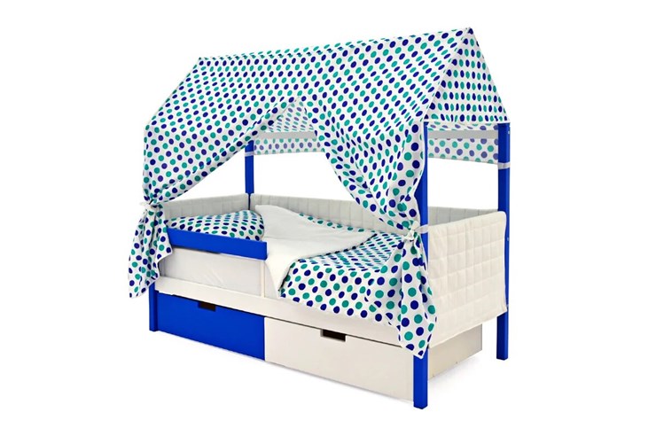 Кровать-домик в детскую «Svogen сине-белый» мягкая в Магадане - изображение 1
