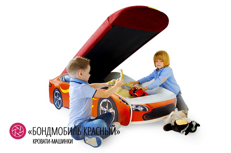 Кровать-машина детская Бондимобиль красный в Магадане - изображение 1