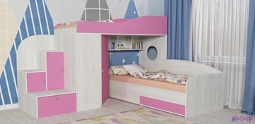 Детская кровать-шкаф Кадет-2, корпус Винтерберг, фасад Розовый в Магадане