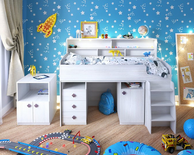 Детская кровать-чердак Малыш-5, цвет Винтерберг в Магадане - изображение 8