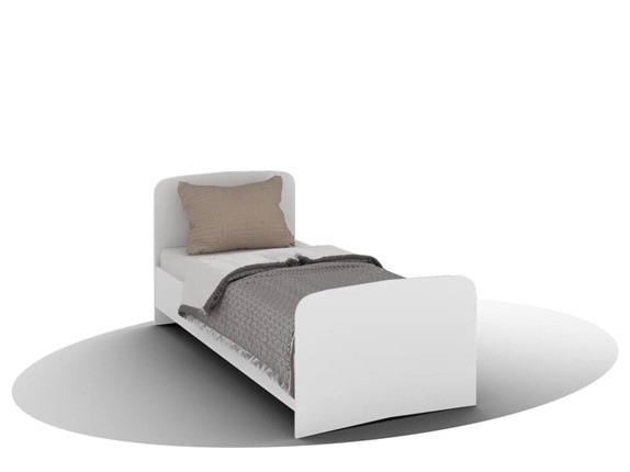 Односпальная кровать ВЕГА Кровать Кр-08 900 с плоским основанием (Белый древесный) в Магадане - изображение