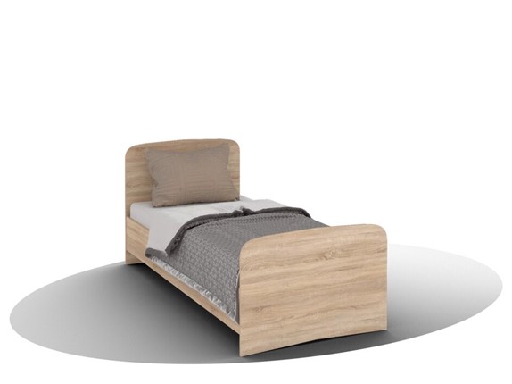 Кровать детская  ВЕГА Кровать Кр-08 900 с плоским основанием (Сонома) в Магадане - изображение