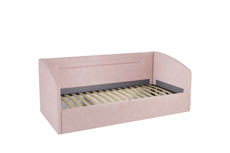 Кроватка 0.9 Альба (Софа), нежно-розовый (велюр) в Магадане - изображение 1