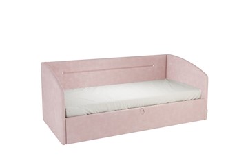 Кроватка 0.9 Альба (Софа), нежно-розовый (велюр) в Магадане