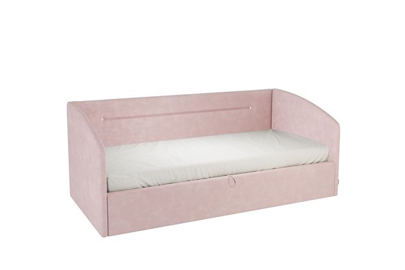 Кроватка 0.9 Альба (Софа), нежно-розовый (велюр) в Магадане - изображение
