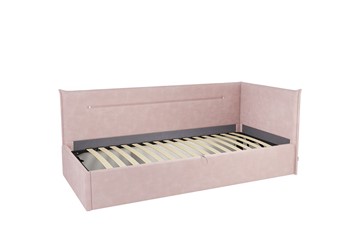 Детская кровать  0.9 Альба (Тахта), нежно-розовый (велюр) в Магадане - предосмотр 1