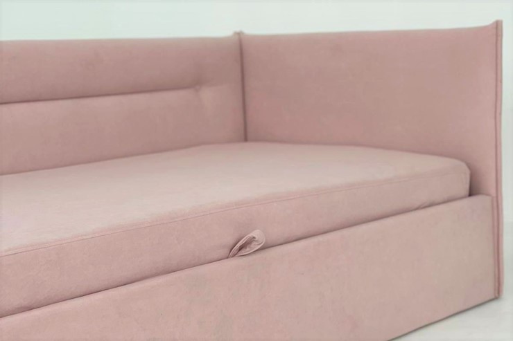 Детская кровать  0.9 Альба (Тахта), нежно-розовый (велюр) в Магадане - изображение 4