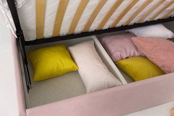 Детская кровать  0.9 Альба (Тахта), нежно-розовый (велюр) в Магадане - предосмотр 5