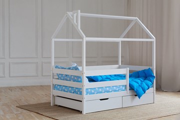 Детская кровать для девочки Домик с ящиками, цвет белый в Магадане
