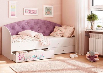 Кровать детская односпальная Эльза без бортика, Фиолетовый (латы) в Магадане - предосмотр