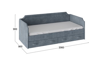 Детская кровать Кантри Тип 1, ТД-308.12.02 (Замша синяя) в Магадане - предосмотр 2