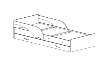 Детская кровать с ящиками Максимка, цвет Млечный дуб в Магадане - предосмотр 1