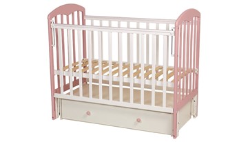 Кровать детская Polini kids Simple 328, белый-розовый в Магадане - предосмотр 1