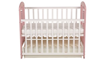Кровать детская Polini kids Simple 328, белый-розовый в Магадане - предосмотр 3