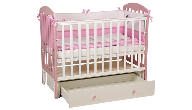 Кровать детская Polini kids Simple 328, белый-розовый в Магадане - изображение 5