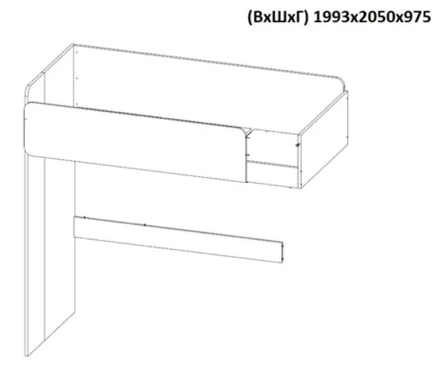 Кровать 2-х ярусная с письменным столом и шкафом POLINI Kids Simple Белый / Серый в Магадане - изображение 8