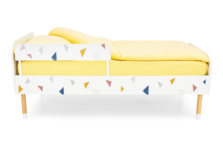 Кроватка Stumpa Классика "Треугольники желтый, синий, розовый" в Магадане - изображение 5