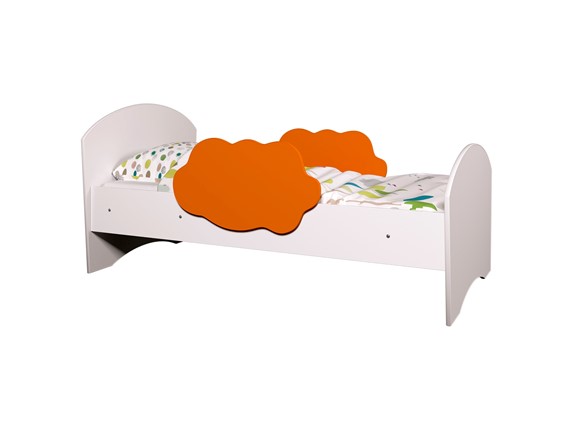 Детская кровать Тучка, корпус Белый, фасад Оранжевый в Магадане - изображение