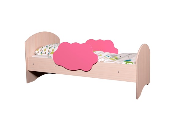 Кровать детская Тучка, корпус Дуб млечный, фасад Розовый в Магадане - изображение