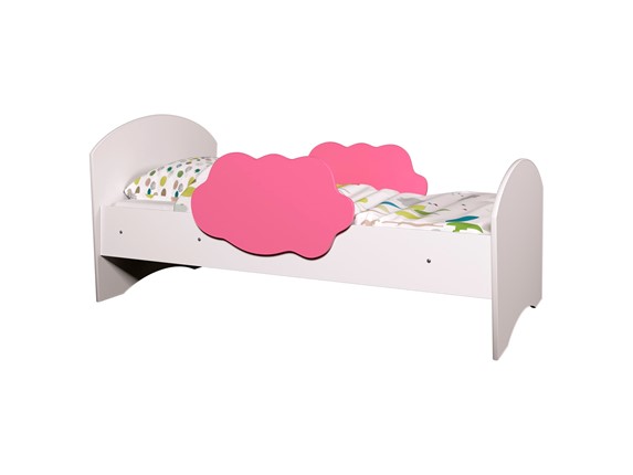 Кровать детская Тучка, корпус Белый, фасад Розовый в Магадане - изображение