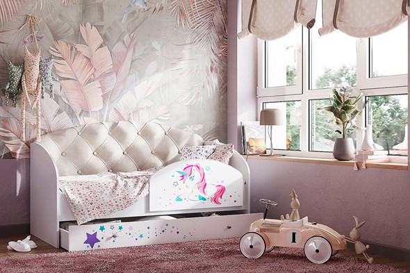 Детская кровать Звездочка с бортиком, Бежевый в Магадане - изображение