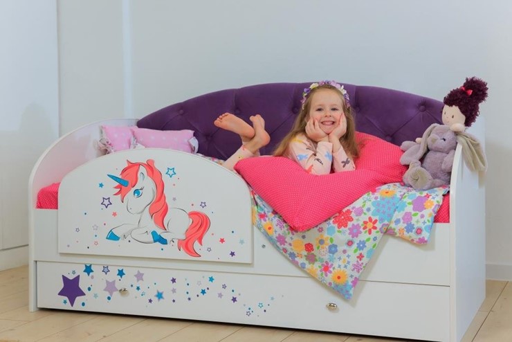 Детская кровать с бортиками Звездочка с бортиком, Фиолетовый в Магадане - изображение 4