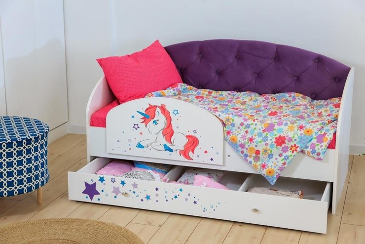 Детская кровать с бортиками Звездочка с бортиком, Фиолетовый в Магадане - изображение 5