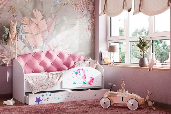 Кровать с бортиками Звездочка с бортиком, Розовый в Магадане - изображение