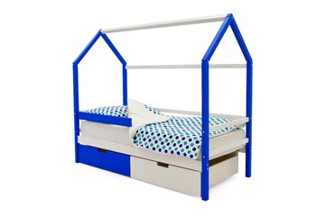 Кровать-домик в детскую Svogen сине-белый в Магадане - предосмотр