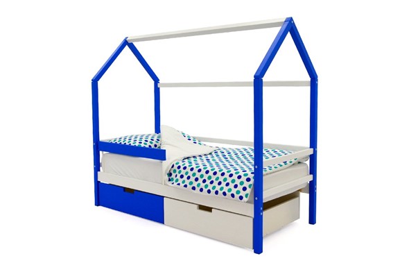 Кровать-домик в детскую Svogen сине-белый в Магадане - изображение