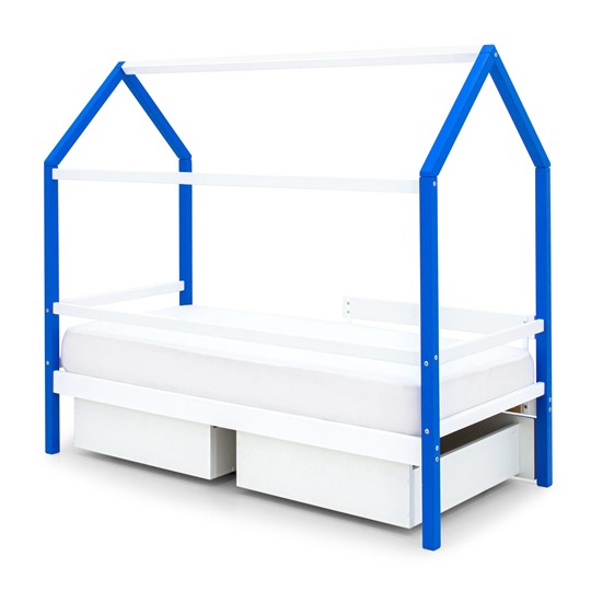 Кровать-домик детская Svogen сине-белый/барашки в Магадане - изображение 3