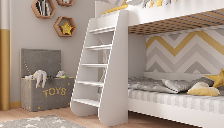 Кровать двухъярусная POLINI Kids Dream 1500 Белый в Магадане - изображение 5