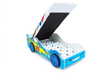 Кровать-машина в детскую Тачка синяя с подъемным механизмом в Магадане - предосмотр 4